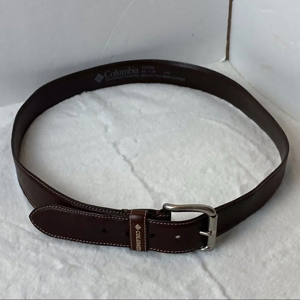 Columbia Sportswear Brown Leather Belt Size 44